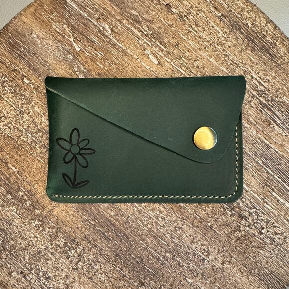 Genuine Leather Wallet  DEEP RED Credit Card Holder Wallet NEW FAST SHIP - Picture 3 of 5